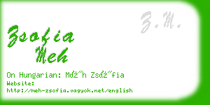 zsofia meh business card